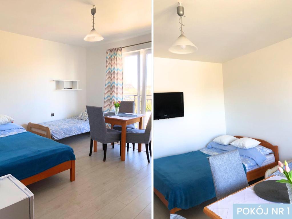 Jasna sypialnia z dużym łóżkiem